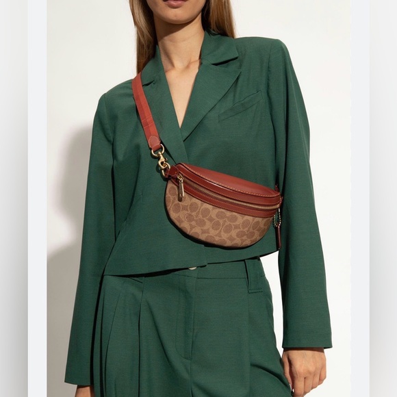 COACH Bethany Belt Bag Crossbody Signature Brown Leather with Classic Monogram - Picture 2 of 14